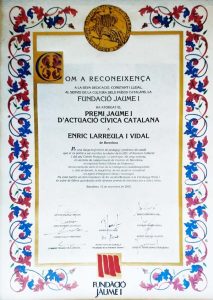 Premi d’Honor Jaume I 2002, instituït per la Fundació Jaume I.